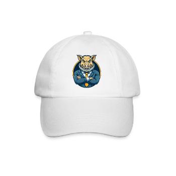 Logo clipart de personnage de personnage de dessin animé mascotte Boar Kawaii - Casquette classique - blanc/blanc - Devant