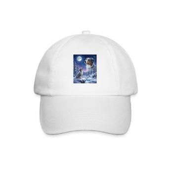 Chien Hurlant à la Lune Berger Australien - Casquette classique - blanc/blanc - Devant