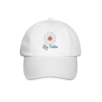 Daisy Flower stay positive Gänseblume sei positiv - Baseballkappe - Weiß/Weiß - Vorne