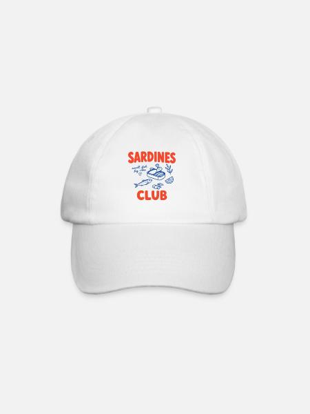 Progettazione del Club delle Sardine - Sardine Pesca Pesce - Cappello con visiera - bianco/bianco