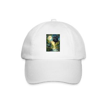 Hurlant au mème de la lune, chien Schnauzer géant - Casquette classique - blanc/blanc - Devant