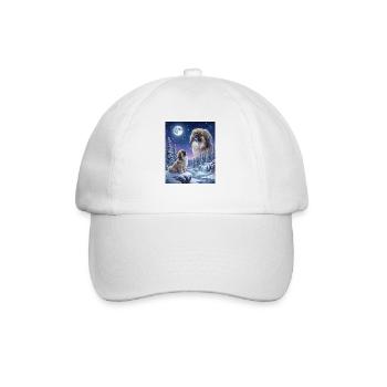 Hurler au Mème de la Lune Chien Pékinois - Casquette classique - blanc/blanc - Devant
