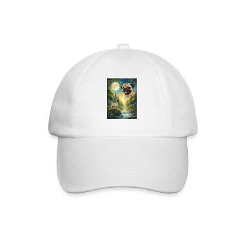 Hurlant à la Lune, chien meme Carlin - Casquette classique - blanc/blanc - Devant