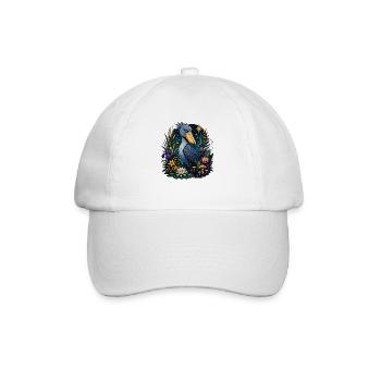 Oiseau à bec-de-chaussure dans le royaume des fleurs - Casquette classique - blanc/blanc - Devant