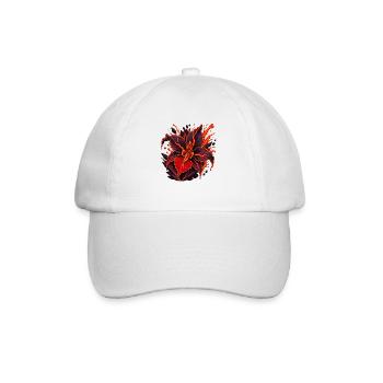 Lava Blossom Fire Flower - Baseball Cap - white/white - Front