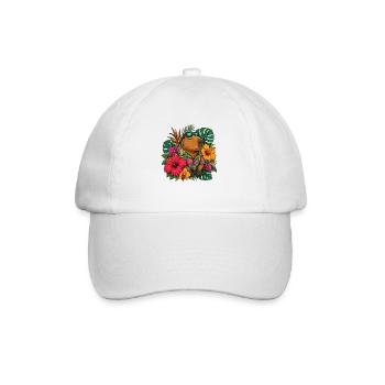 Ours hawaïen avec hibiscus - Casquette classique - blanc/blanc - Devant