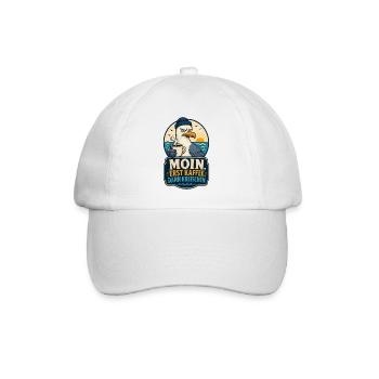 Möwe Erst Kaffee Dann Kreischen Shirt - Baseballkappe - Weiß/Weiß - Vorne