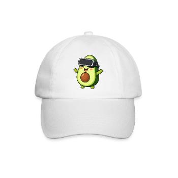 Avocado Cartoon Gamer Virtual Reality Comic - Baseball Cap - white/white - Front