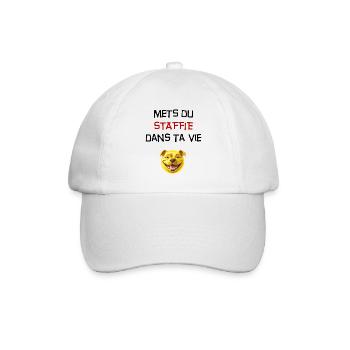 Mets du staffie dans ta vie - 111 - Casquette classique - blanc/blanc - Devant
