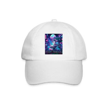 Neon Corgi Cybernetic Era Vaporpunk 2049 - Baseball Cap - white/white - Front