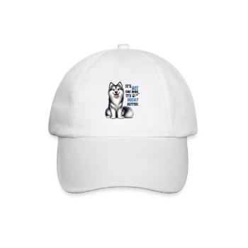 Husky-Glitzer-Lustiges Husky-Hundeliebhaber-Design-Merch - Baseballkappe - Weiß/Weiß - Vorne
