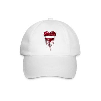 Le cœur dégoulinant sous le drapeau letton - Casquette classique - blanc/blanc - Devant
