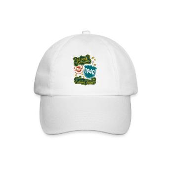 86 Ans Millésime 1940 Edition Limitée Anniversaire - Casquette classique - blanc/blanc - Devant