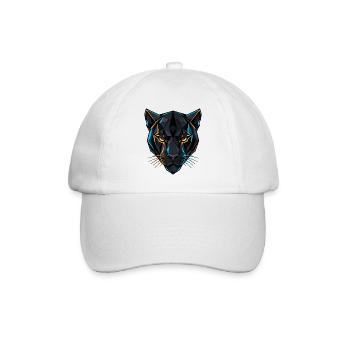 Geometrischer Panther - Baseballkappe - Weiß/Weiß - Vorne