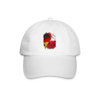 Stolz auf die Deutschland und Polen Flagge - Baseballkappe - Weiß/Weiß - Vorne