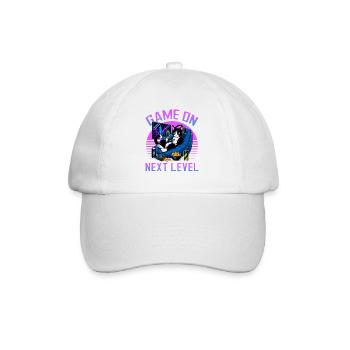 Gamer Gaming Cat Video Game - Baseballkappe - Weiß/Weiß - Vorne