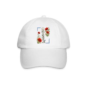 Ostsee Liebe mit Mohnblumen – Küstenmotiv - Baseballkappe - Weiß/Weiß - Vorne
