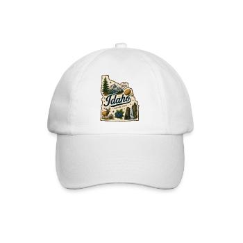 Idaho The Gem State Vintage Travel Aufkleber - Baseballkappe - Weiß/Weiß - Vorne