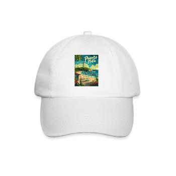  Puerto Plata Karibik Strand und Leuchtturm - Baseballkappe - Weiß/Weiß - Vorne