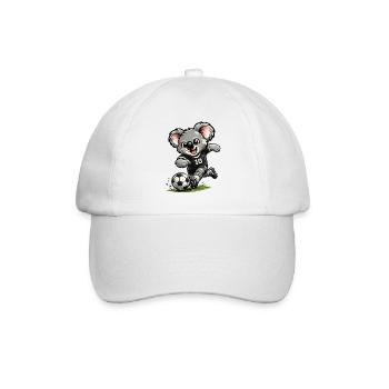 Süßer Koala spielt Fußball - Baseballkappe - Weiß/Weiß - Vorne