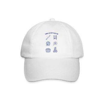 Dinge, die ich in meiner Freizeit tue, lustiger Häkelliebhaber - Baseballkappe - Weiß/Weiß - Vorne