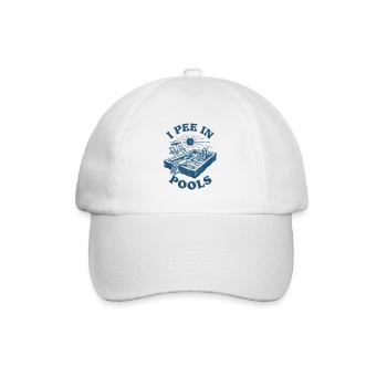 Ich pinkel in Pools Pool-Humor - Baseballkappe - Weiß/Weiß - Vorne