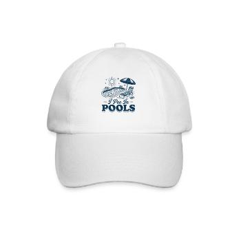 Ich pinkel in Pools Pool Tee am Pool - Baseballkappe - Weiß/Weiß - Vorne