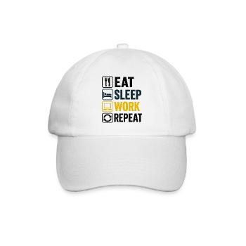 Icônes de répétition de Eat Sleep Work - Casquette classique - blanc/blanc - Devant