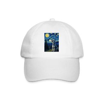 Sternennacht-Schnauzer-Kunstparodie-Porträt - Baseballkappe - Weiß/Weiß - Vorne