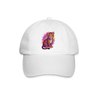 90er-Jahre-inspiriertes Tiger-Shirt Geburtstags-Leopardenhemd - Baseballkappe - Weiß/Weiß - Vorne
