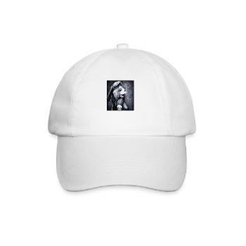 Rabenporträt Gothic Stil - Baseballkappe - Weiß/Weiß - Vorne