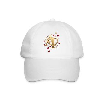 GoldeneInitialen AI mit Herzrahmen - Baseballkappe - Weiß/Weiß - Vorne