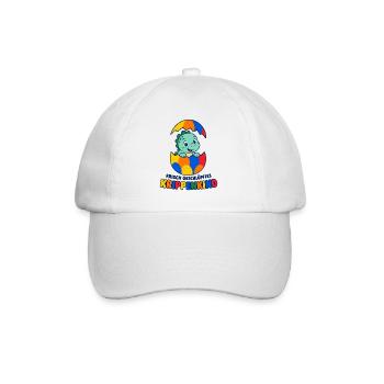 Frisch geschlüpftes Krippenkind mit Dinosaurier - Baseballkappe - Weiß/Weiß - Vorne