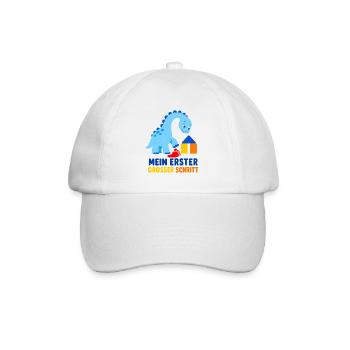 Mein erster großer Schritt – Dino fürs Krippenkind - Baseballkappe - Weiß/Weiß - Vorne