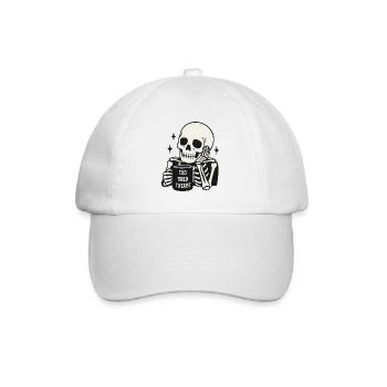 Too Tired To Exist Skeleton Coffee Mug - Baseball Cap - white/white - Front