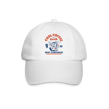 Coffee Club Kaffeeliebhaber-Kollegen-Geschenk - Baseballkappe - Weiß/Weiß - Vorne
