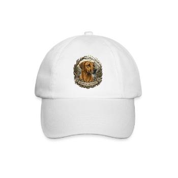 Rhodesian Ridgeback in Vintage Style - Baseball Cap - white/white - Front