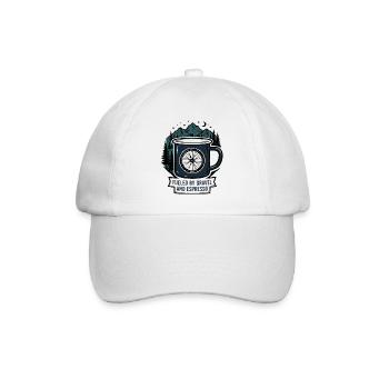 Alimenté par du gravier et une tasse à café à espresso - Casquette classique - blanc/blanc - Devant