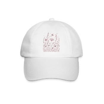 Floral flowers with bees - Baseball Cap - white/white - Front