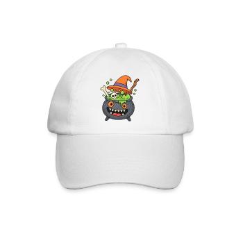 Cute Halloween Cauldron Monster - Baseball Cap - white/white - Front
