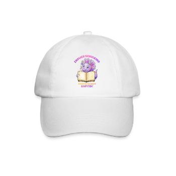 Endlich Schulkind Aquarell Dino mit Buch - lila - Baseballkappe - Weiß/Weiß - Vorne