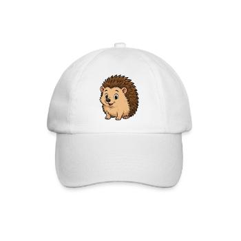Cuddly Hedgehog Cartoon - Baseball Cap - white/white - Front