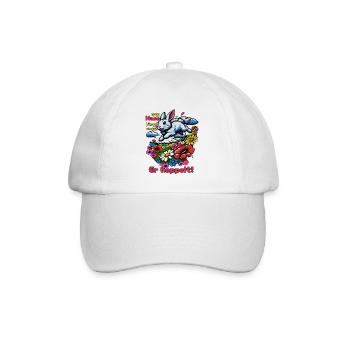Der Hase läuft nicht. Er hoppelt! - Baseballkappe - Weiß/Weiß - Vorne