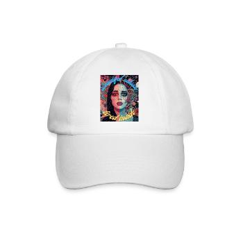Beautiful Outside Tired Inside Female Portrait - Baseball Cap - white/white - Front