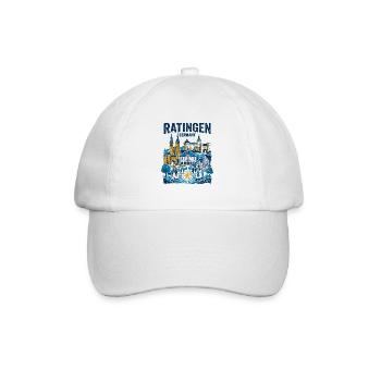 Ratingen Germany Old Town Skyline Vintage - Baseball Cap - white/white - Front