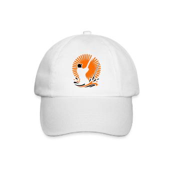 Angler Silhouette Icon - Baseball Cap - white/white - Front