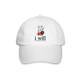 Froschritter with lion companion - Baseball Cap - white/white - Front
