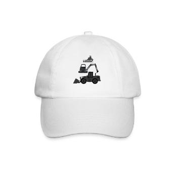 Construction Equipment Silhouettes Collection - Baseball Cap - white/white - Front