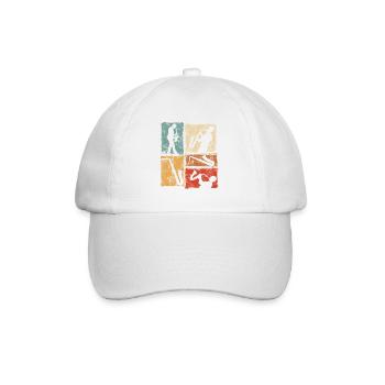 Vintage Saxophone Design for Saxophonists - Baseball Cap - white/white - Front
