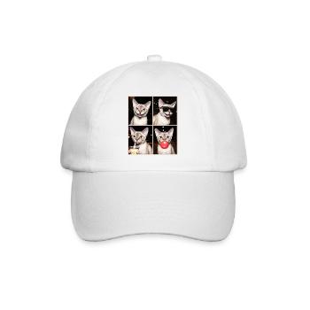 Cats Devon Rex Cat - Baseball Cap - white/white - Front